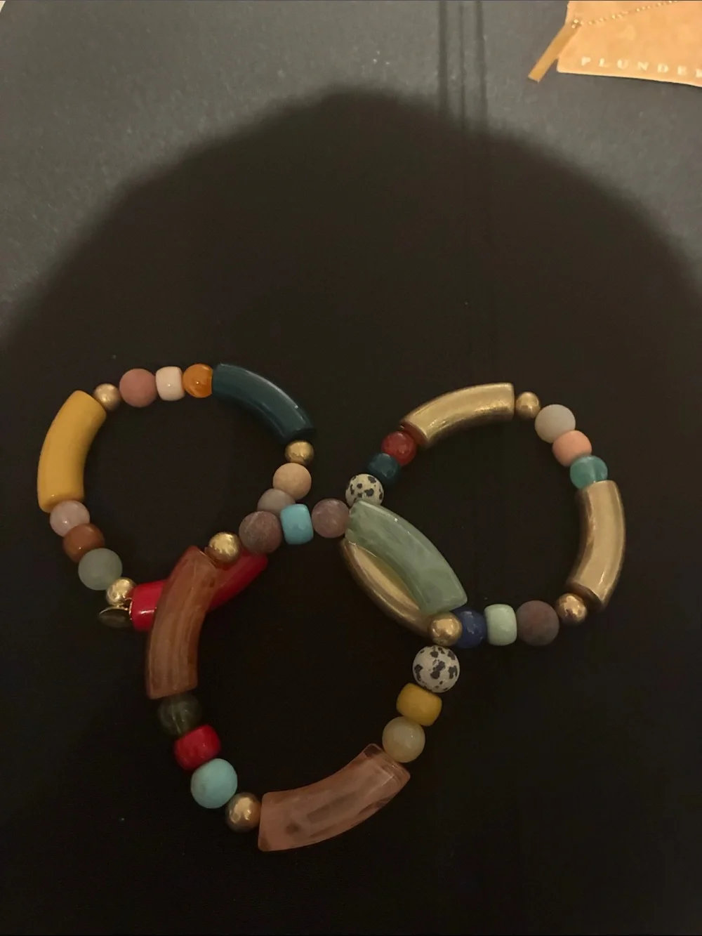 Plunder Multicolor Beaded Stretch Bracelet Trio - Picture 1 of 4